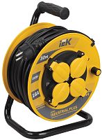 Удлинитель на катушке с заземлением IEK Industrial Plus 4х30м 16А 3500Вт IP44 картинка 